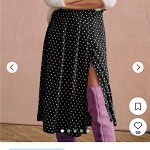 Sezane Alicia Polka Dot Midi Skirt, US Size 6.